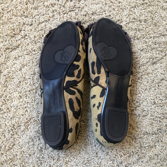 Libby Edelman Kendra Cheetah Bow Open Toe Shoes Flats size 7.5 - Picture 7 of 9